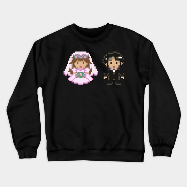 8-bit Bride and Groom Crewneck Sweatshirt by saradaboru